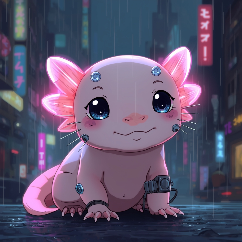 cyberpunk axolotl